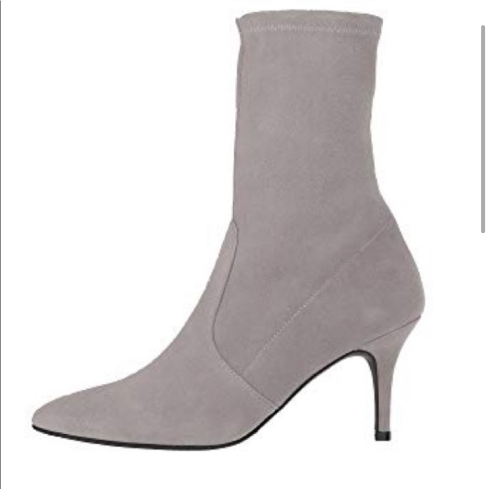 NWT-Stuart Weitzman Cling Suede Stretch Sock Booties - Picture 6 of 7